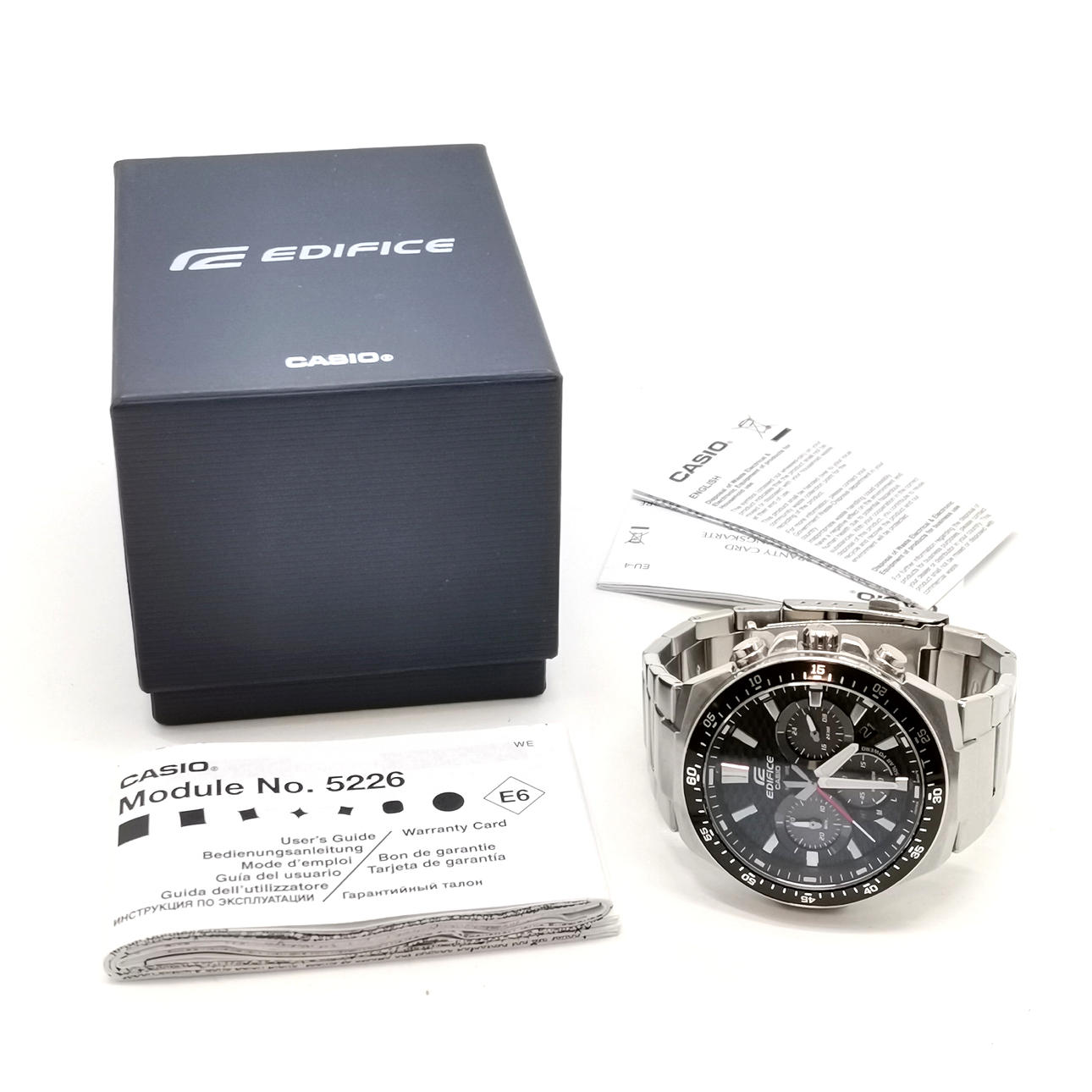*EDIFICE CASIO SOLAR POWERED WRISTWATCH.