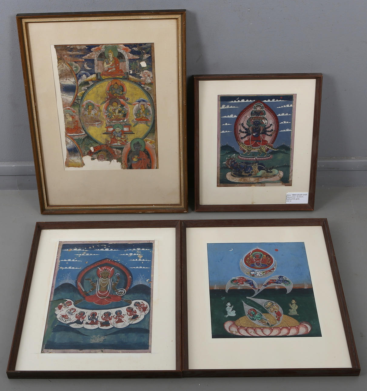 SIDENMÅLNINGAR, 4 st, orientaliska.