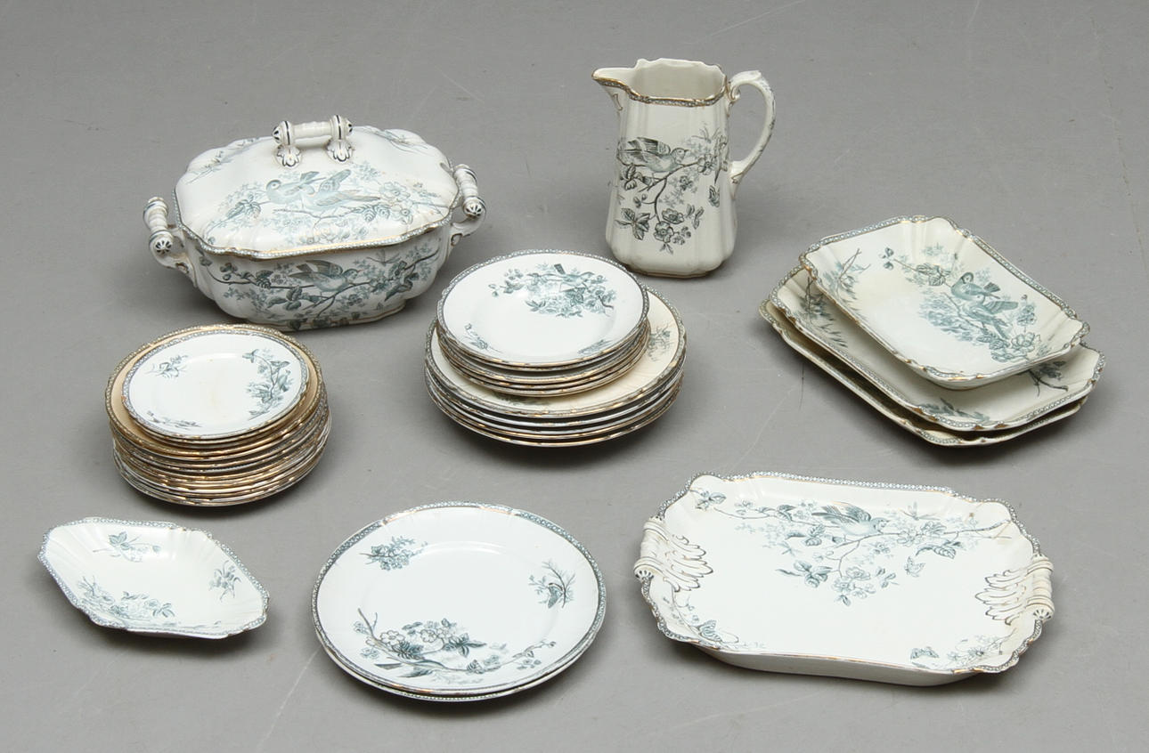 MATSERVISDELAR, ca 40 delar, flintgods, Wexiö, Gustavsberg.