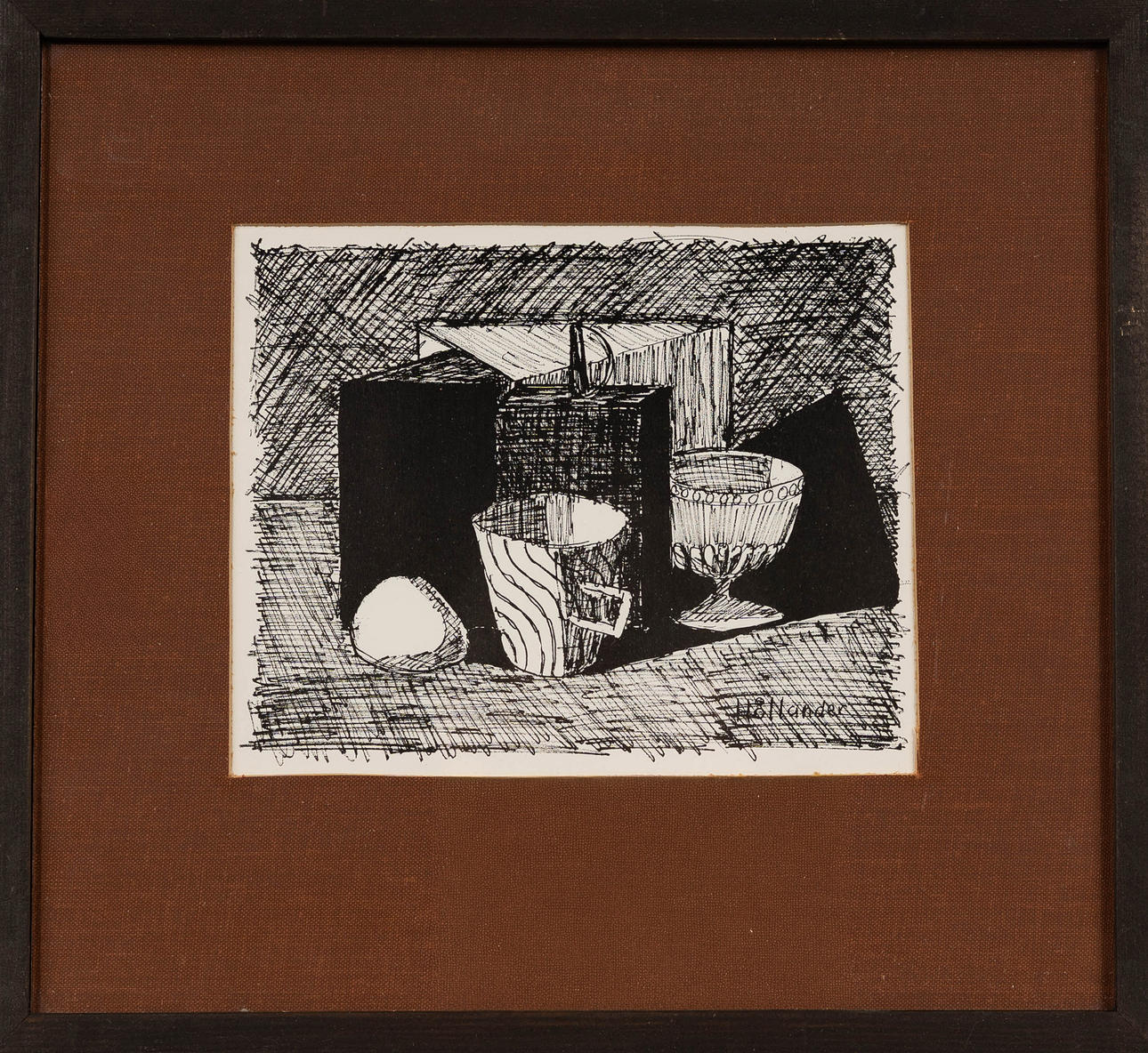 GUNNAR HÅLLANDER. Still life, mixed media, signed.