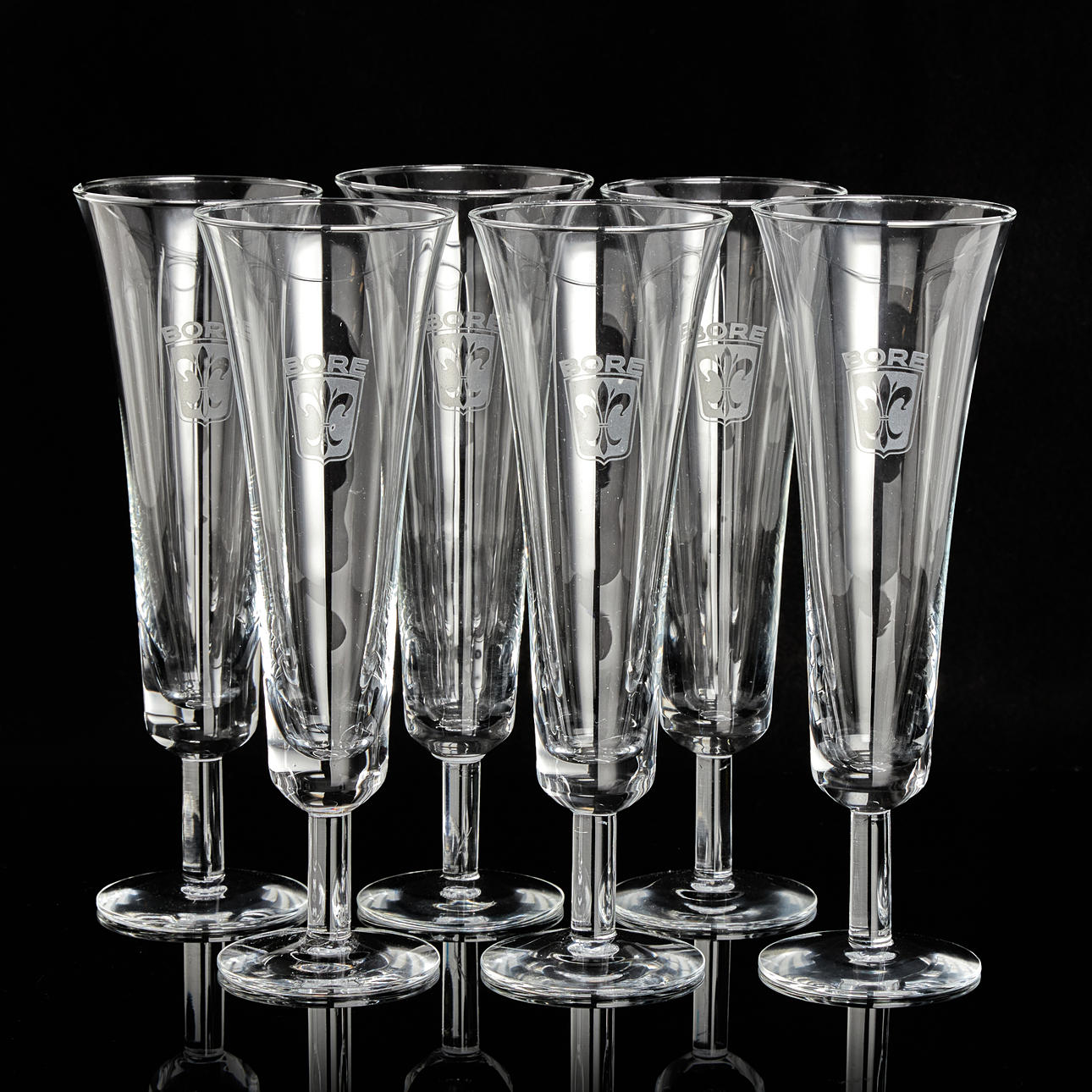 CHAMPAGNEGLAS. 6 st. BORE (REDERI).