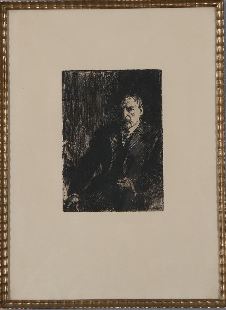 ANDERS ZORN. Självporträtt 1904, etsning, osignerad.