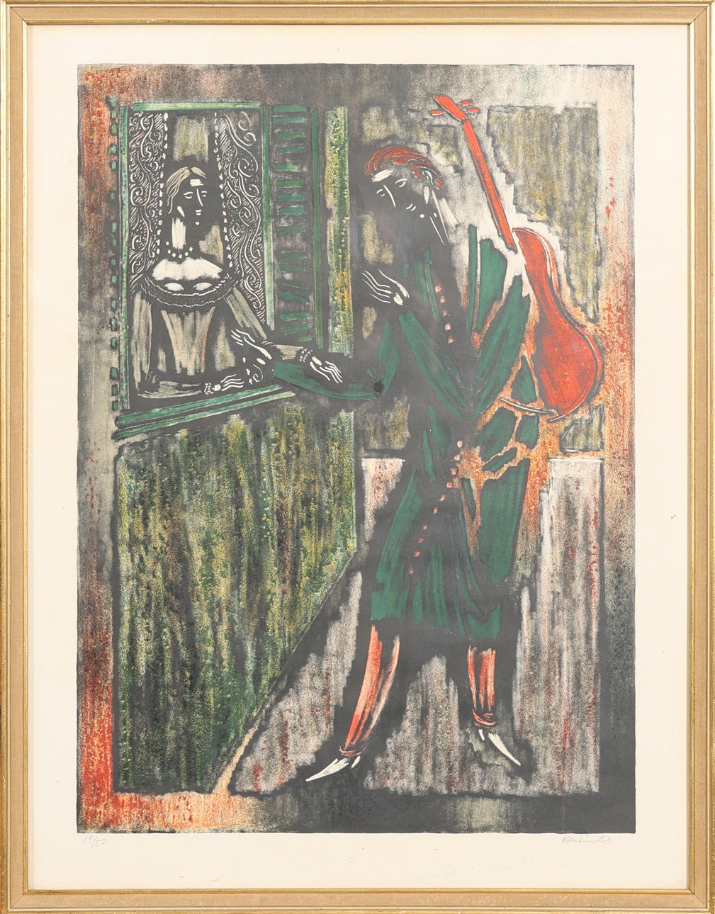 VYTAUTAS KASIULIS. LITHOGRAPH, signed and numbered.