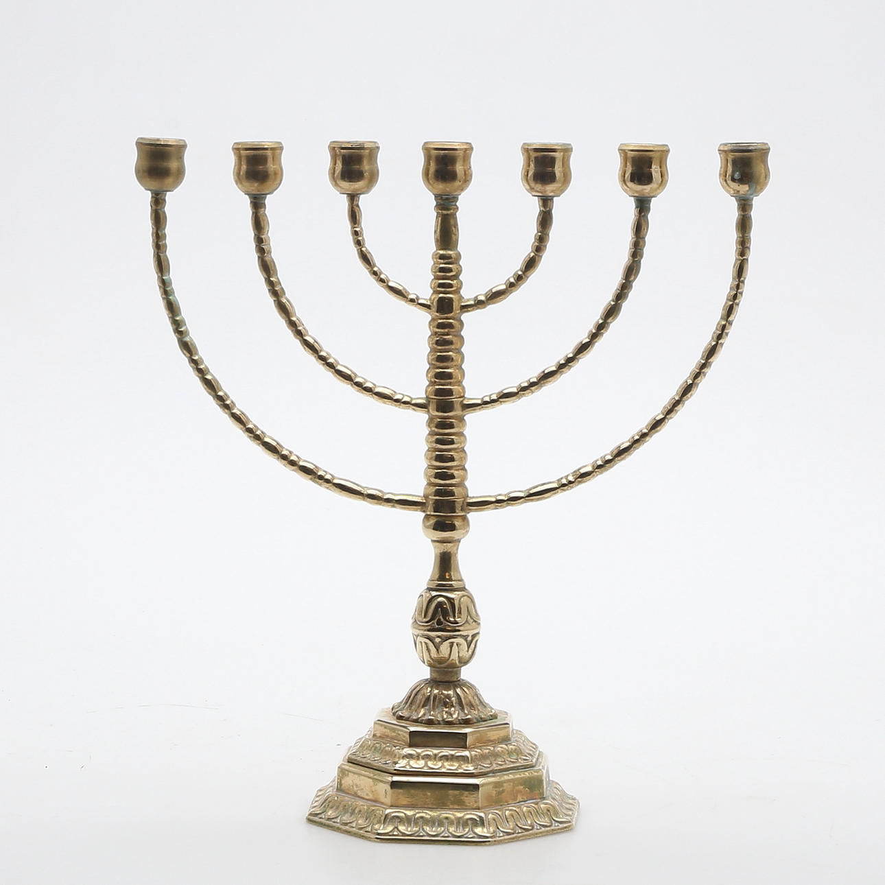 KANDELABER, 7 ljusarmar, malm, 1900-tal.