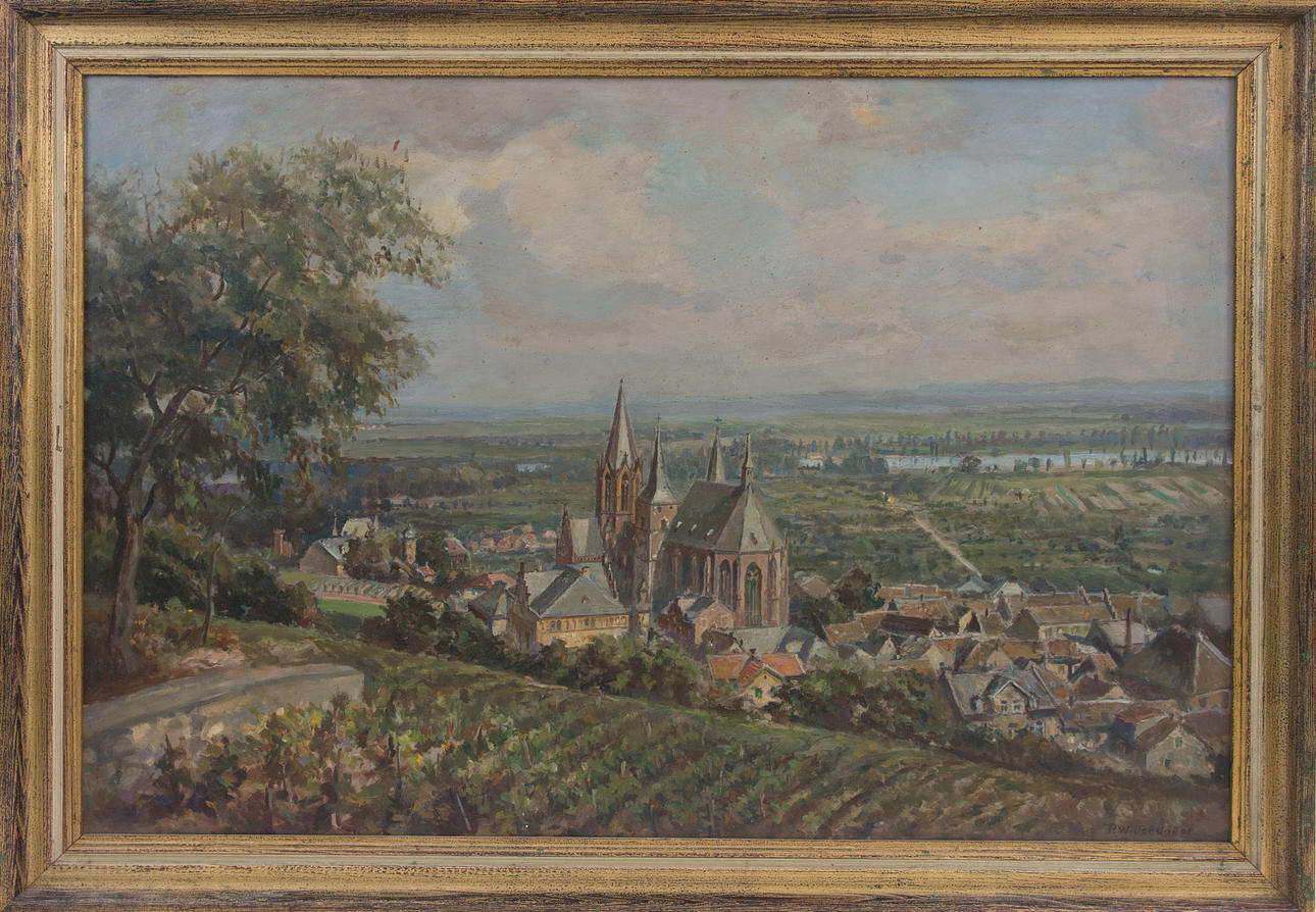 PAUL WITTERSTÄTTER. Breisach im Breisgau, olja på masonit, signerad, 1. 1900-talets hälft.