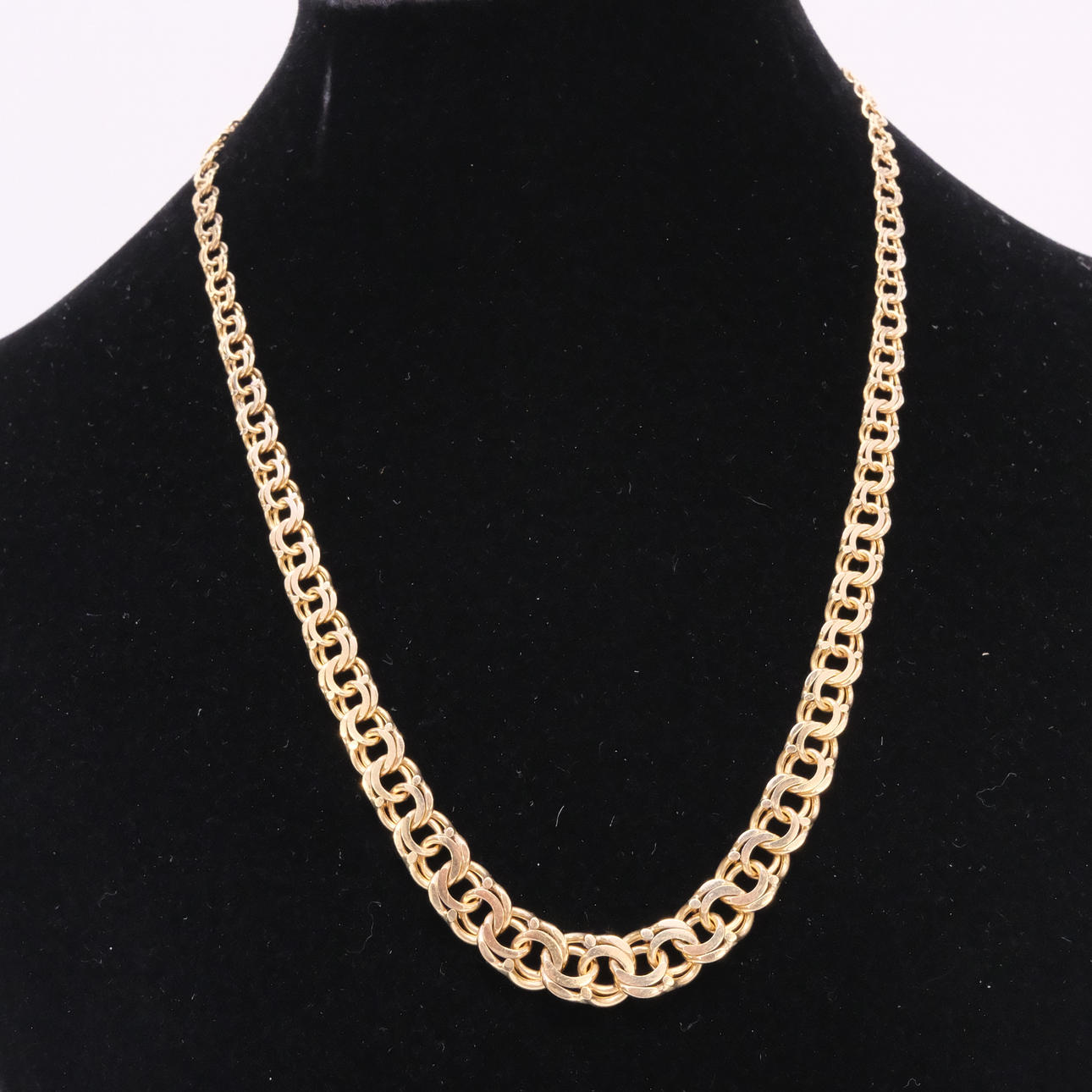COLLIER, DOSERAD BISMARCKLÄNK, 18K GULD.
