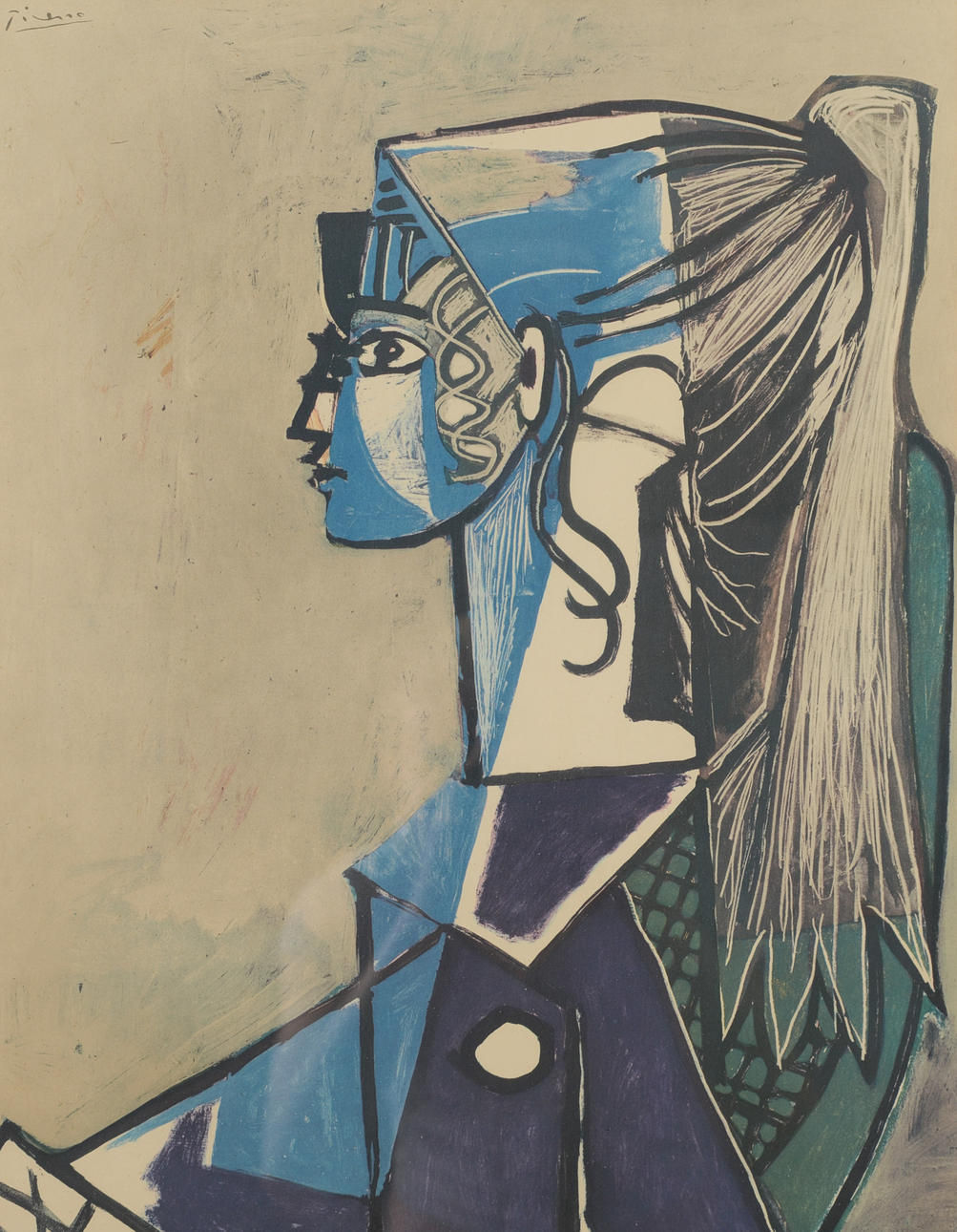 PABLO PICASSO. EFTER. "Sylvette XIII", offset, 1954.