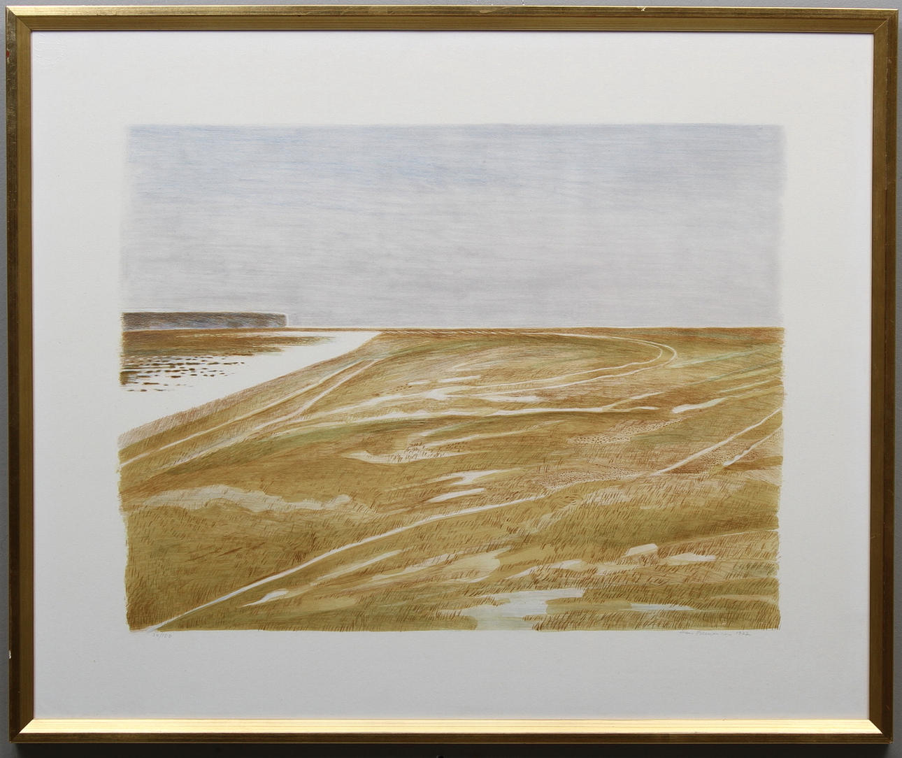 HANS HERMANSSON. Slättlandskap. Färglitografi, signerad och daterad 1977. Numrerad 30/100.