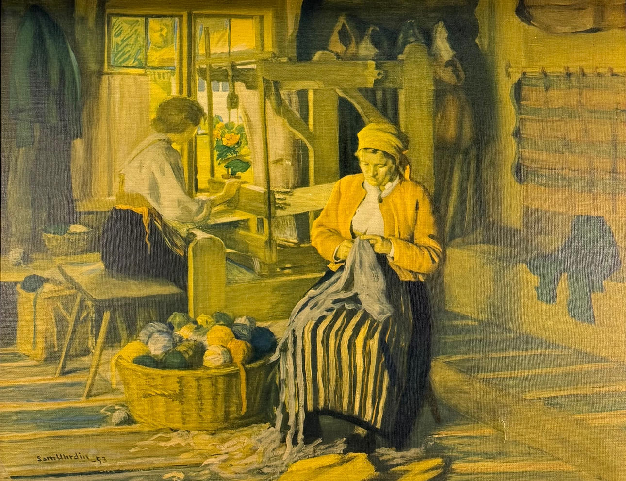 SAM URDIN. OLJETRYCK - "Matttrasor".
