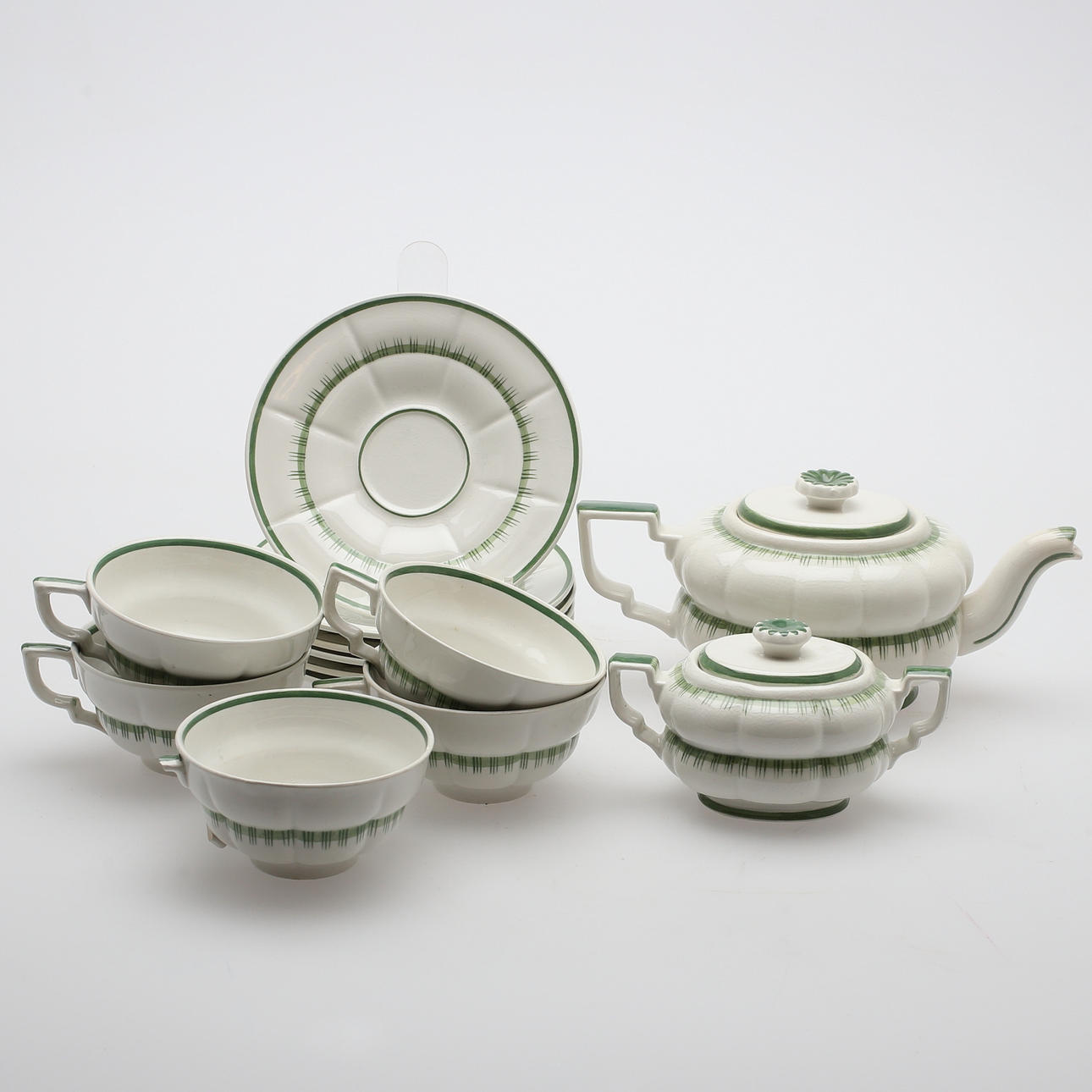 TESERVIS, 13 delar, porslin, Gefle, 1900-tal.