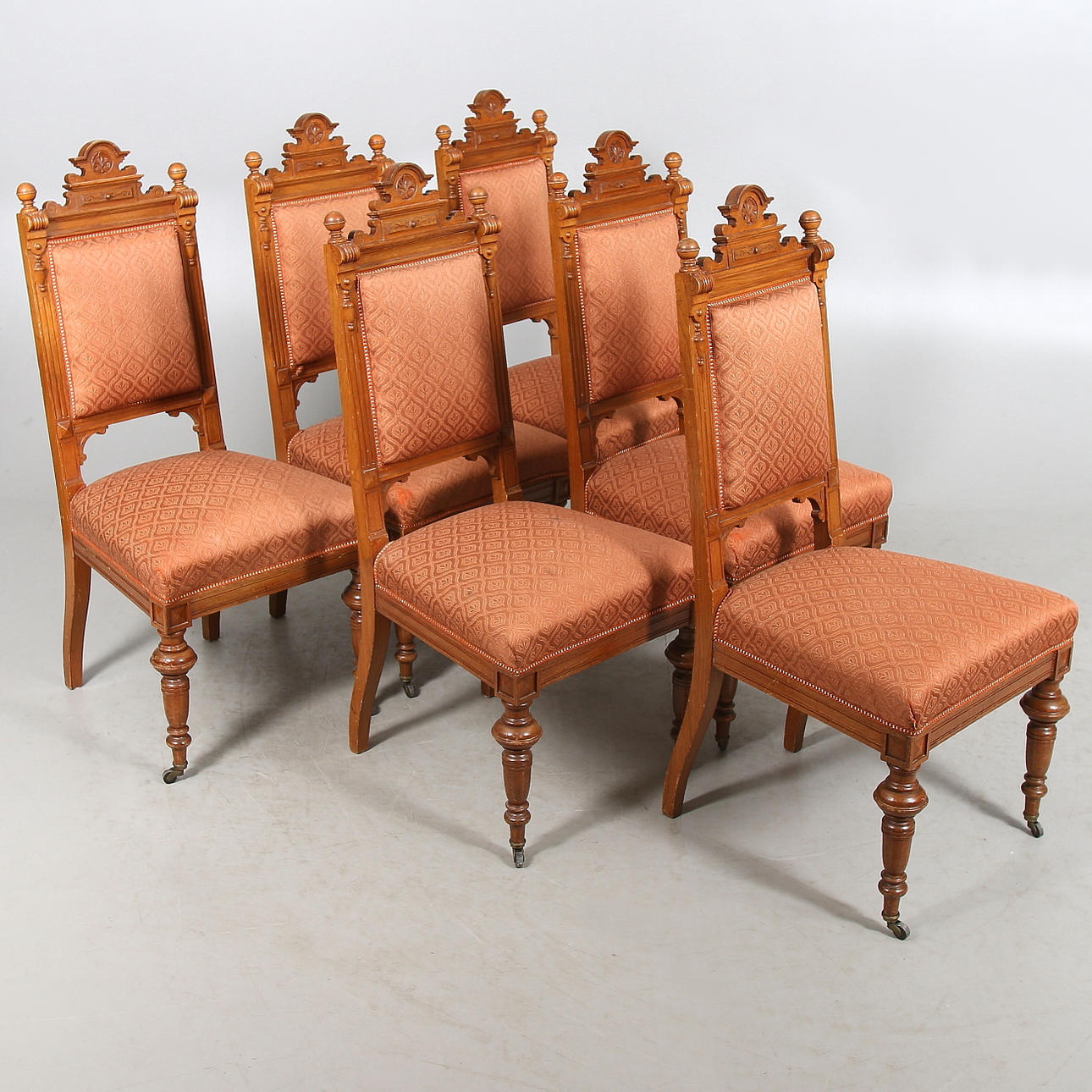 STOLAR, 6 st, ek, nyrenässans, sekelskiftet 18/1900.