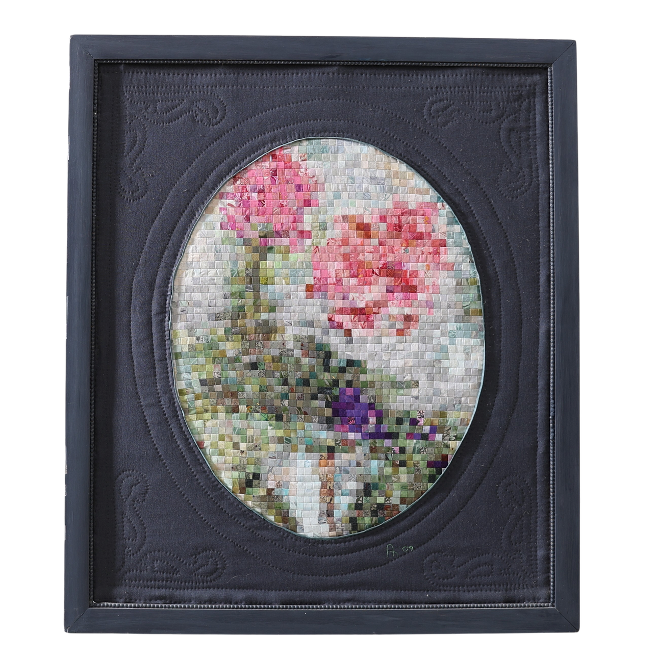ANITHA NORRMAN. "Blommor", lappteknik, monogramsignerad.