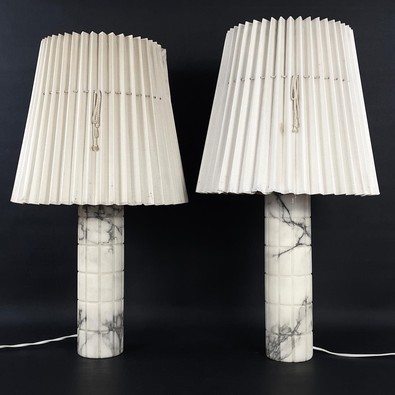TABLE LAMPS, a pair. Marble, Bergboms, 20th century.