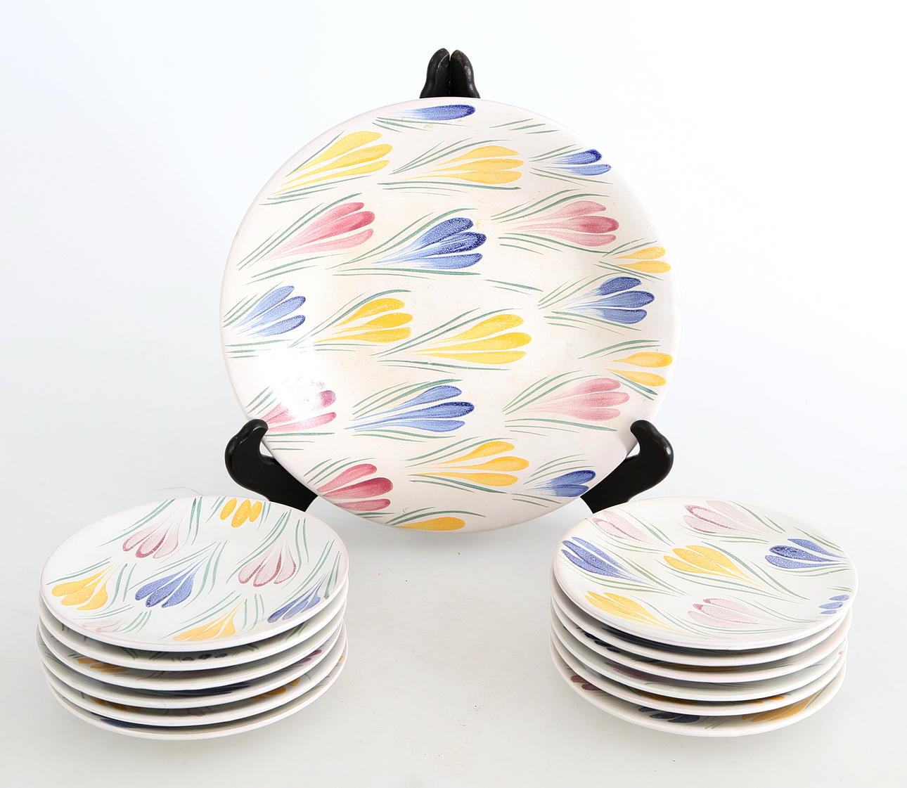 FRUKTFAT samt ASSIETTER, 13 delar, keramik, Ekeby, 1900-tal.