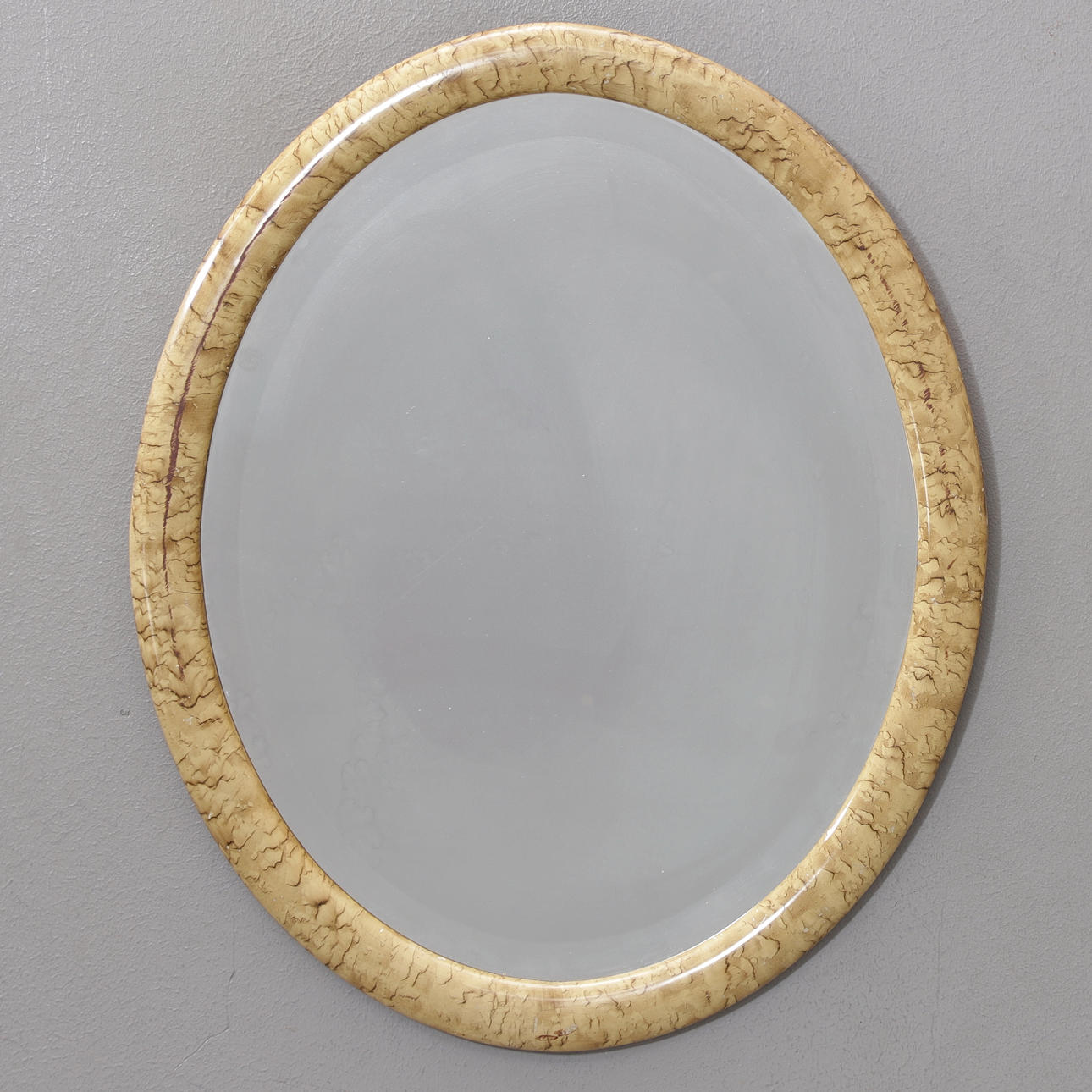 SPEGEL, oval, ådringsmålad, 1900-talets mitt.