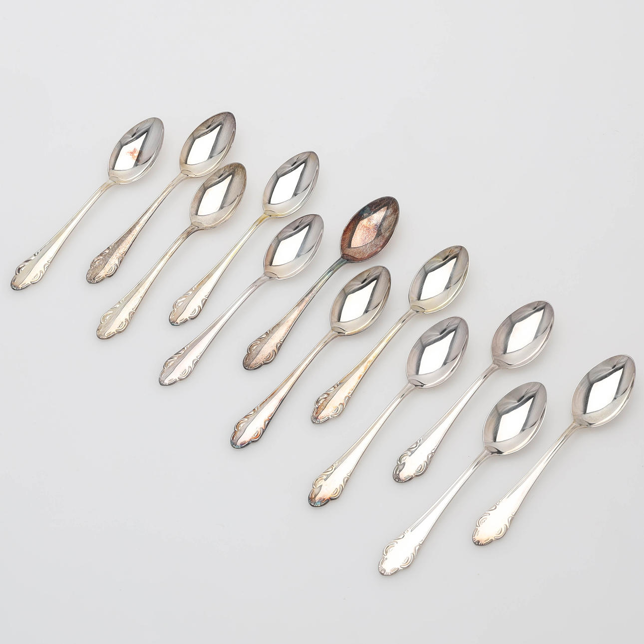 SKEDAR, 12 st, silver, "Haga", Mema, etui.