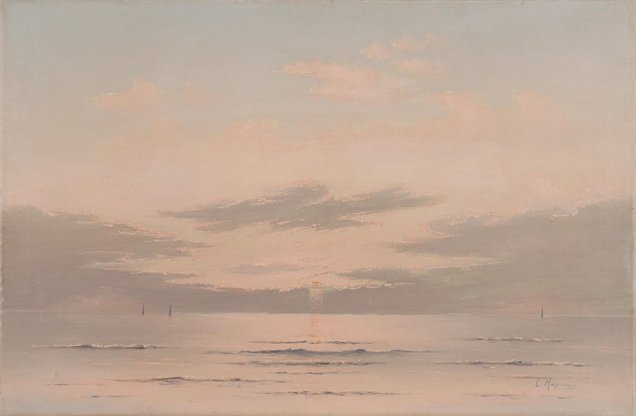 JAN HOPMAN. Landscape with sea and sky, oil on canvas, signed Hopman ...