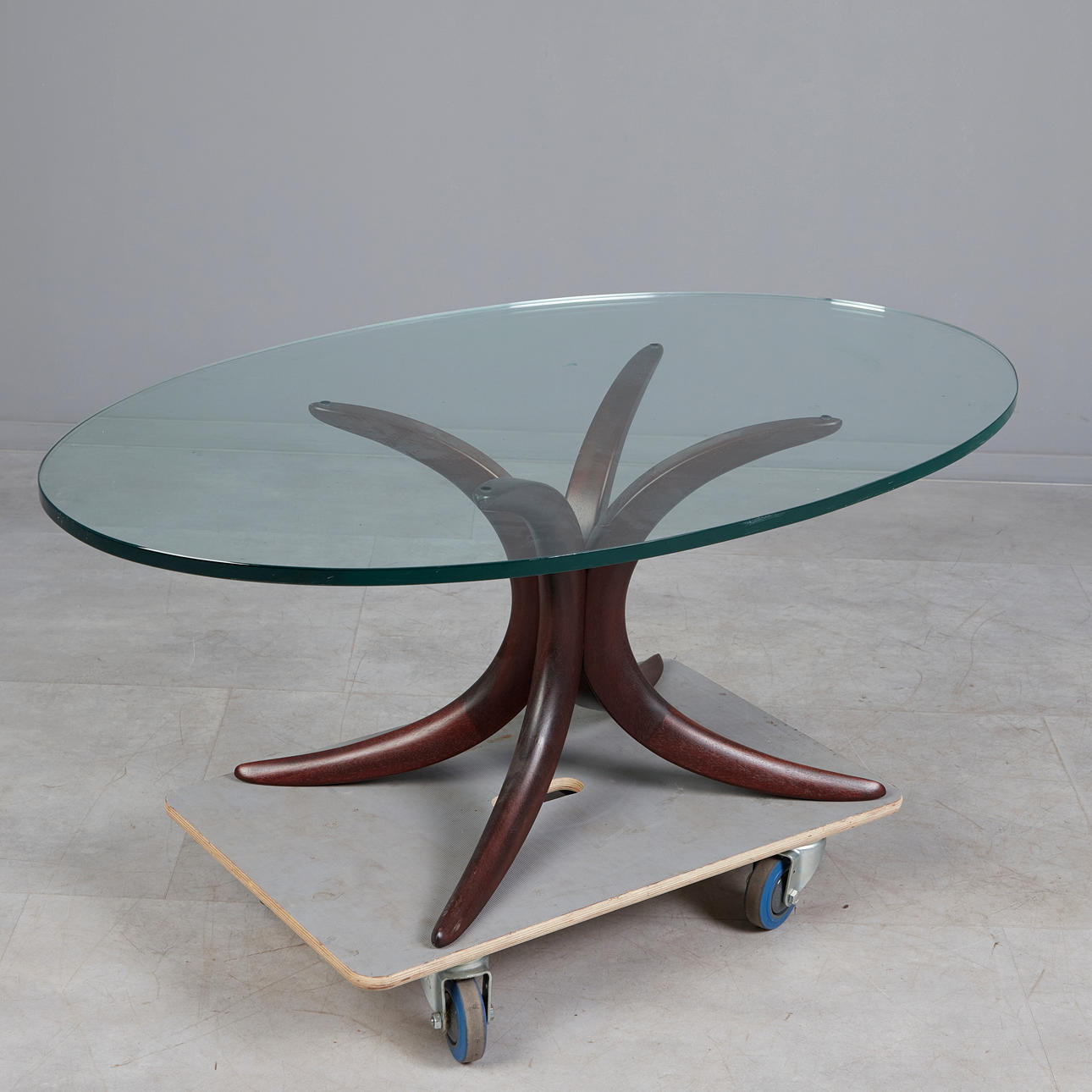 Alma, side table / coffee table, glass, wood, 1960s, Germany. Furniture ...