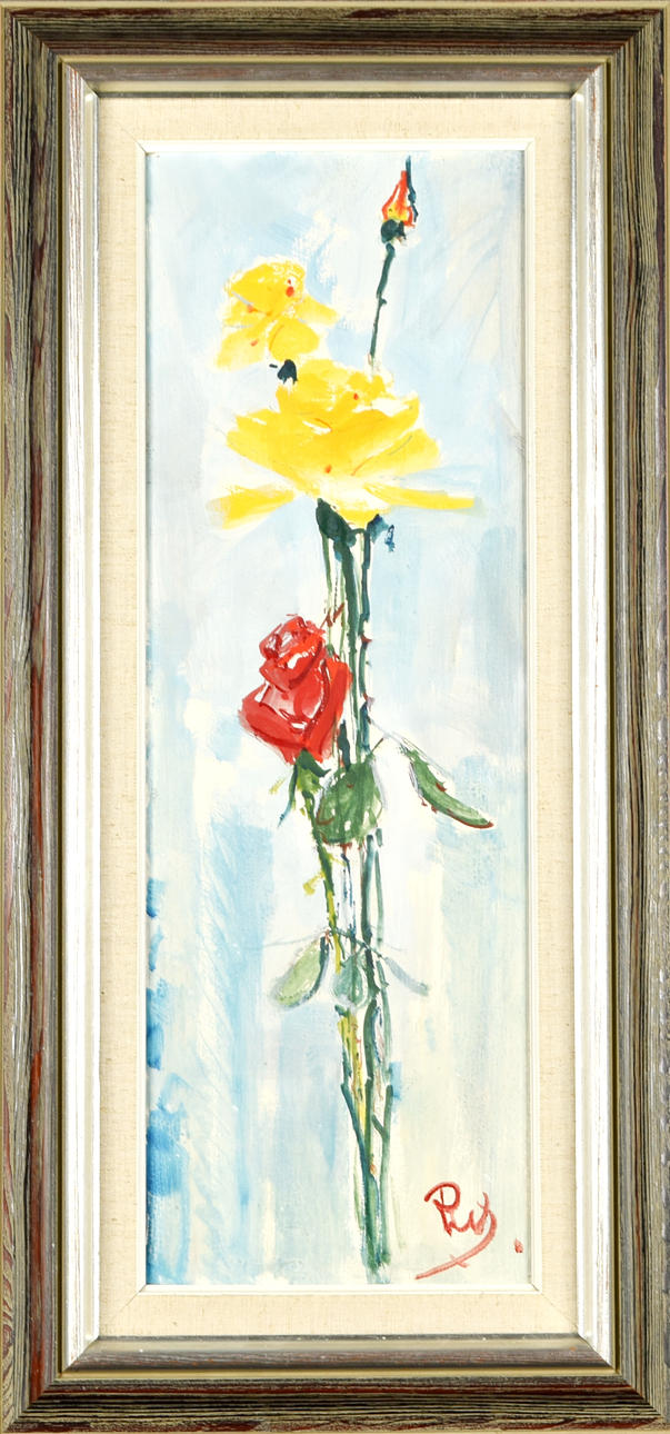 OIDENTIFIERAD KONSTNÄR. Oil on panel, Still life, Signed.