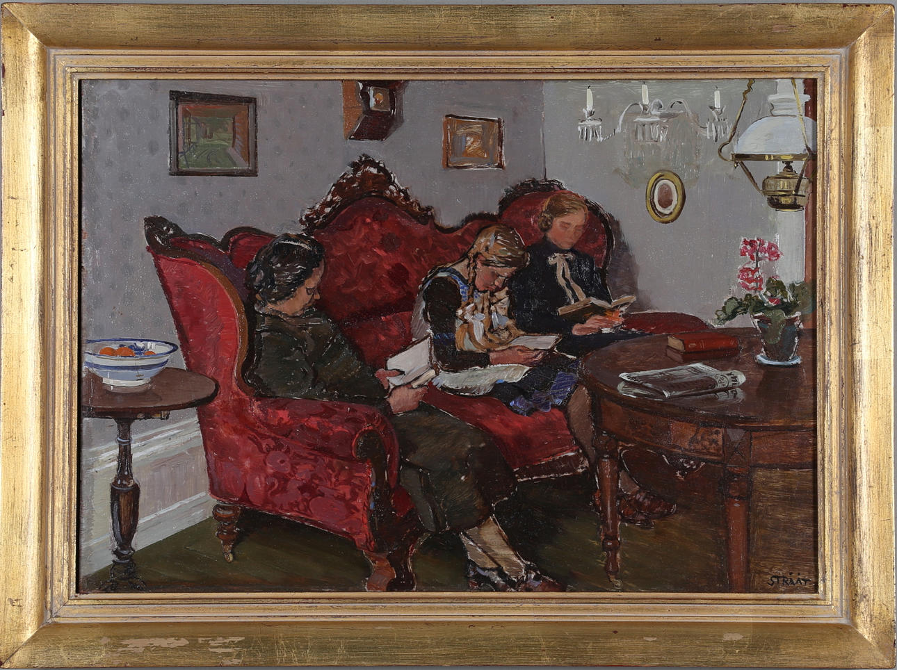 HJALMAR STRÅÅT. olja på pannå, signerad.