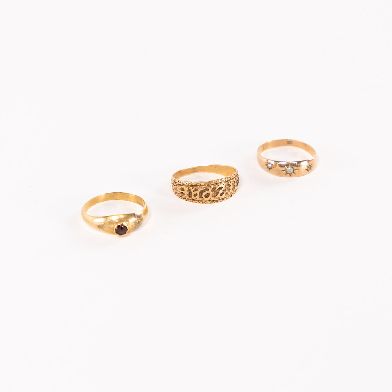 RINGAR. 3 st, 14k/18k guld.