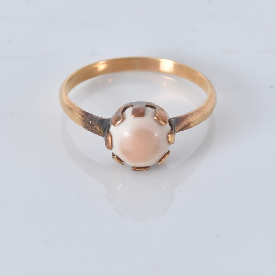 RING MED PÄRLA, 14K.