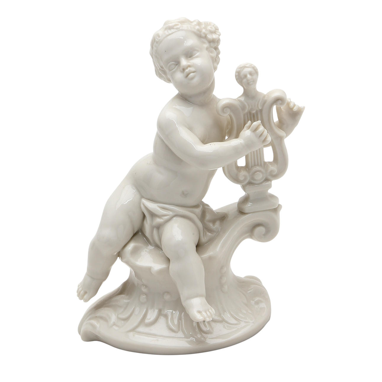 "Musicerande barn", figurin i glaserat porslin från Nymphenburg, 1900-tal