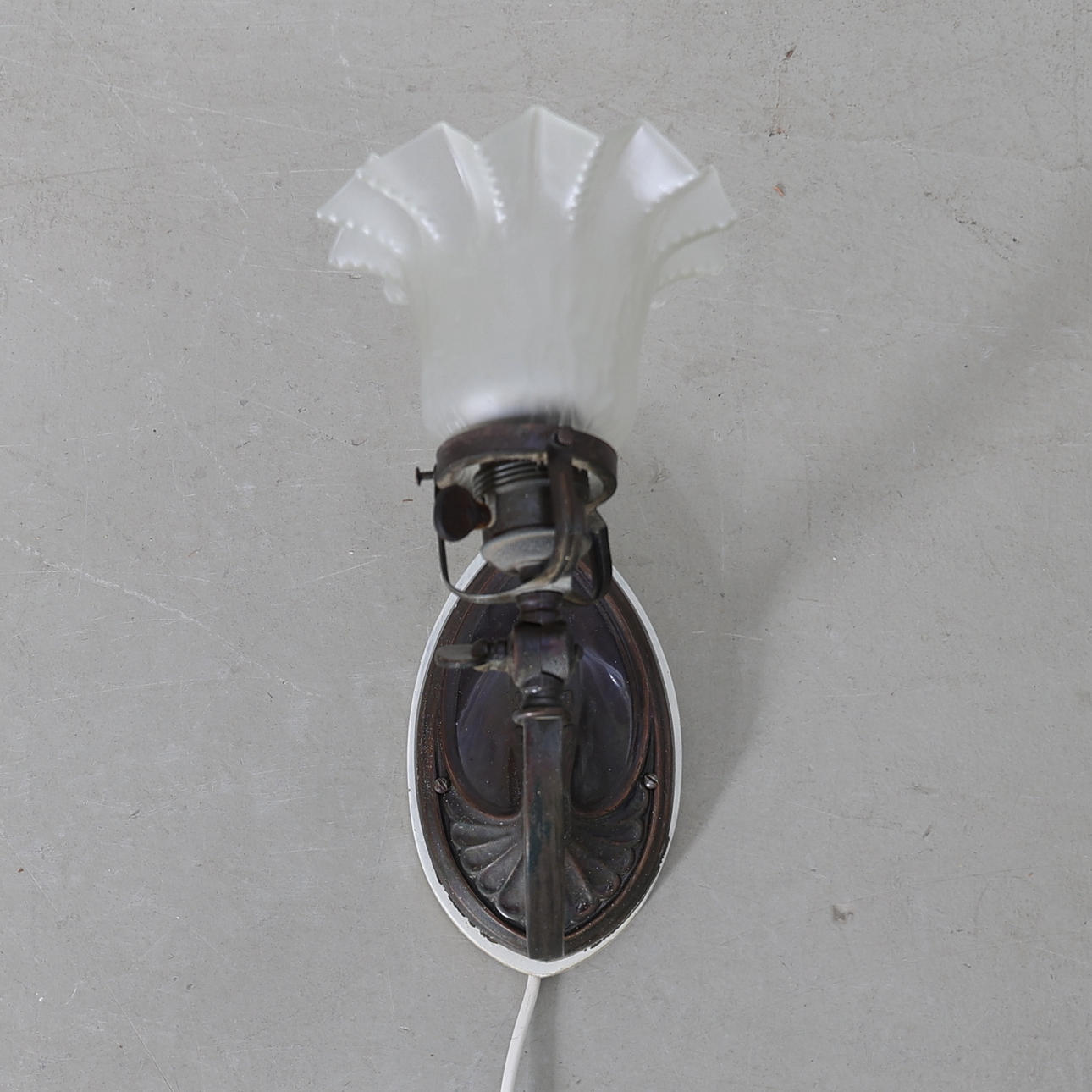 VÄGGLAMPA, koppar, jugend, 1900-talets början.