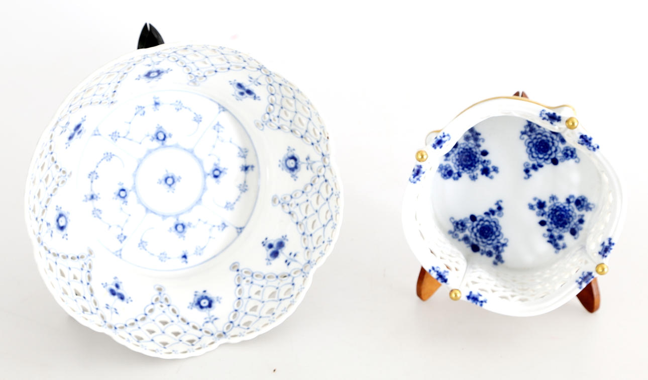 SKÅL samt GALLERSKÅL, porslin, Musselmalet samt Wallendorf, 1900-tal.