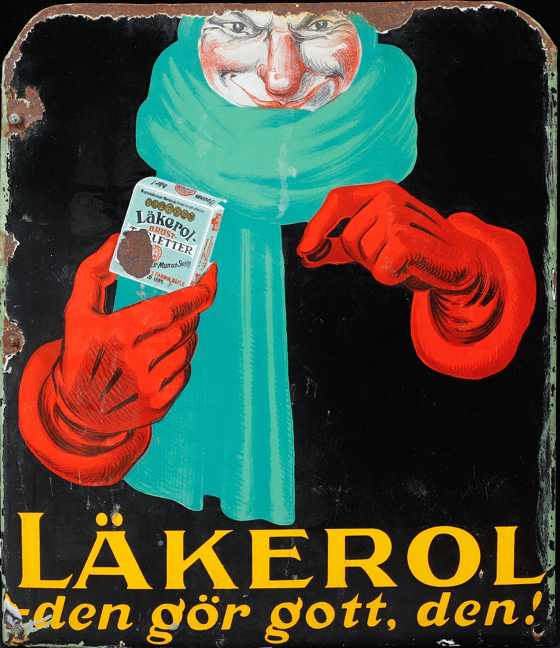 EMALJSKYLT, Läkerol.