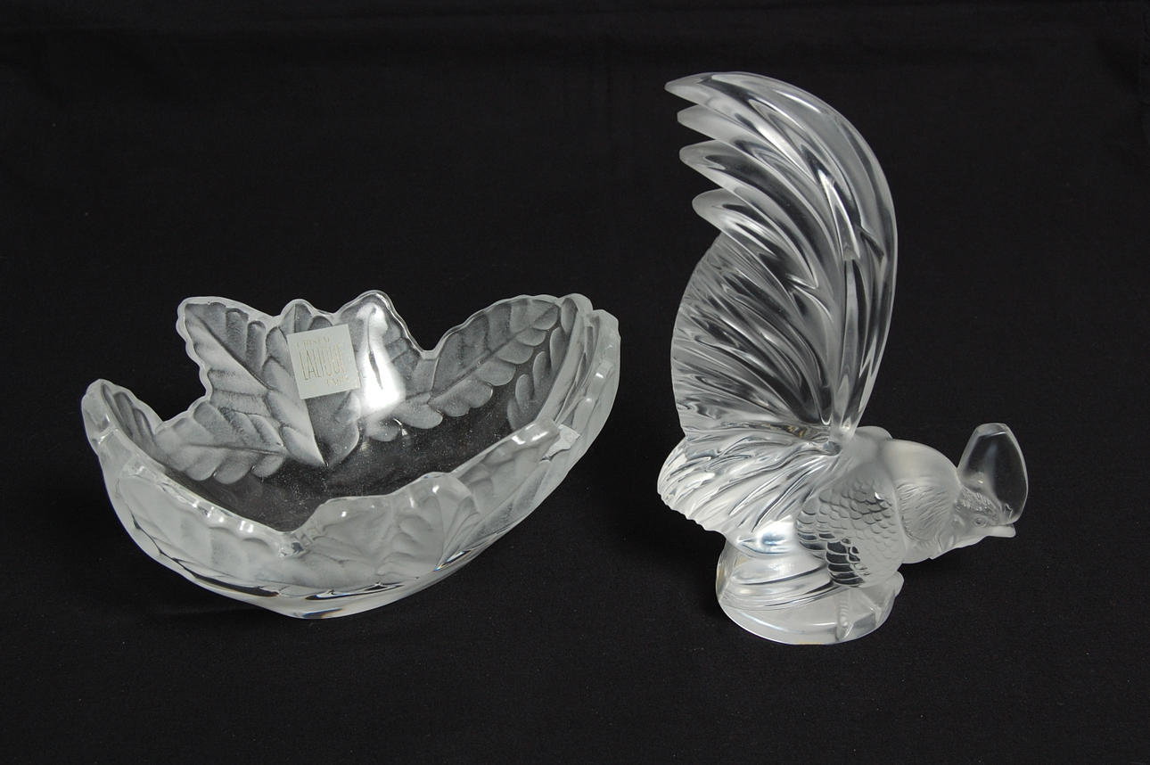 GLAS, 2 delar, Lalique, signerade.