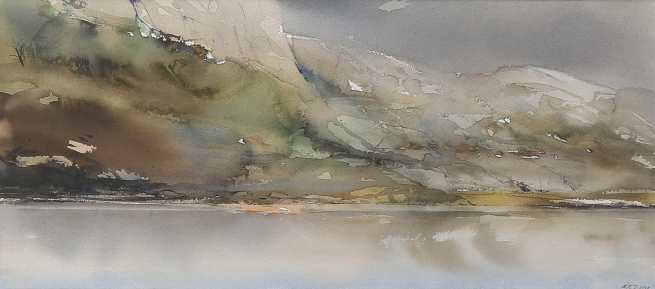 LARS ROLAND JOHANSSON. Berglandskap, akvarell, signerad L R J, daterad 2008.