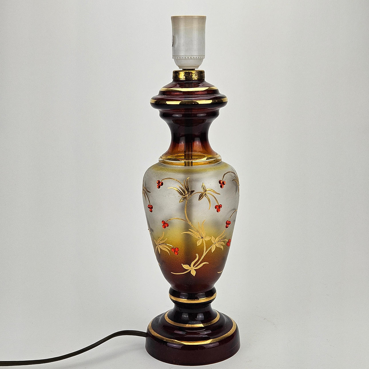 BORDSLAMPA, glas, 1900-tal.