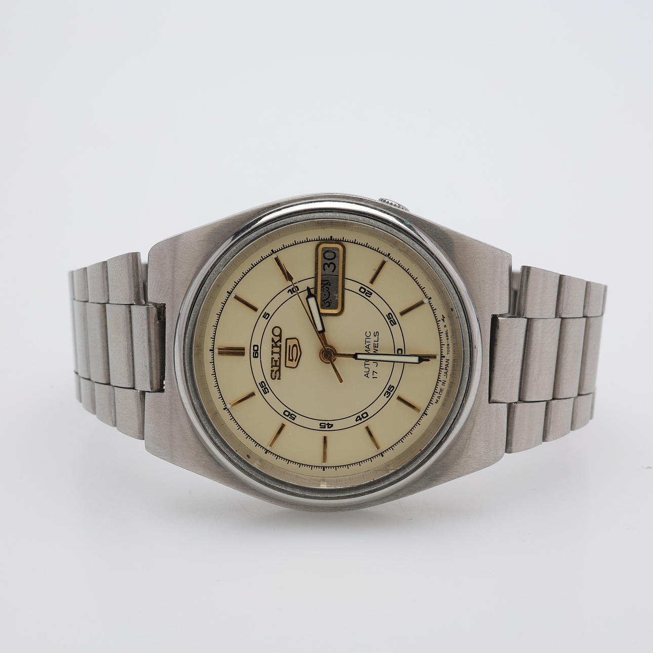 WRISTWATCH, STEEL, SEIKO 5, AUTOMATIC WINDING.