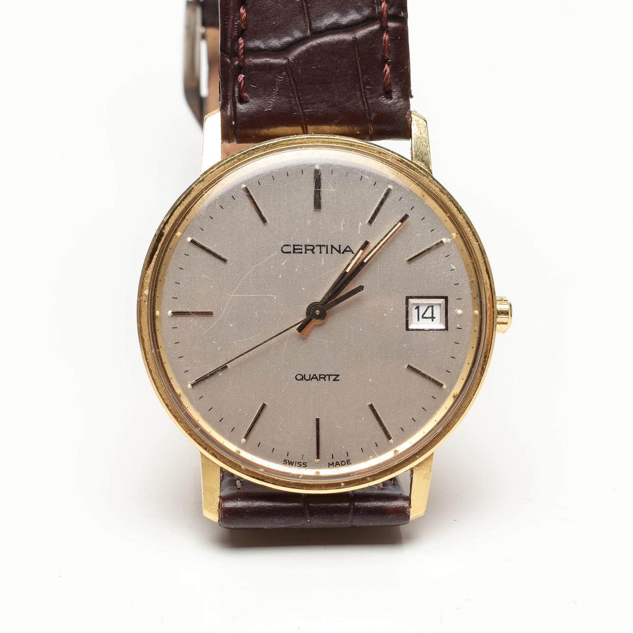 ARMBANDSUR, guld, quartz, datum, 33mm, 18k, Certina.