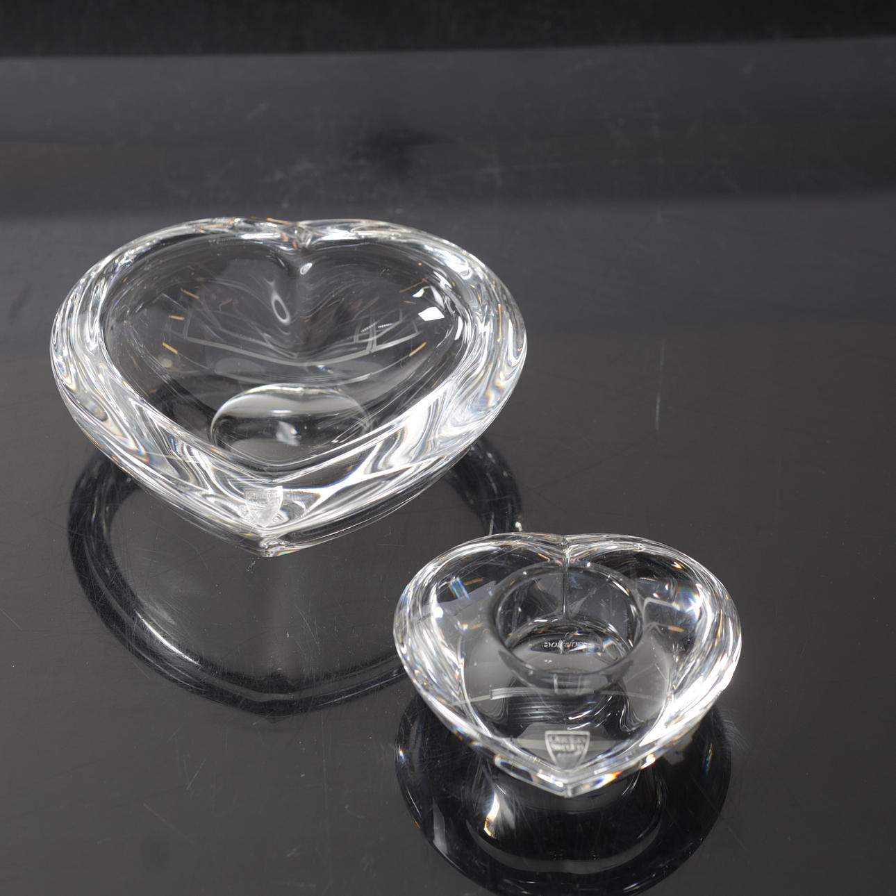 SKÅL, samt ljuslykta, glas, Orrefors.