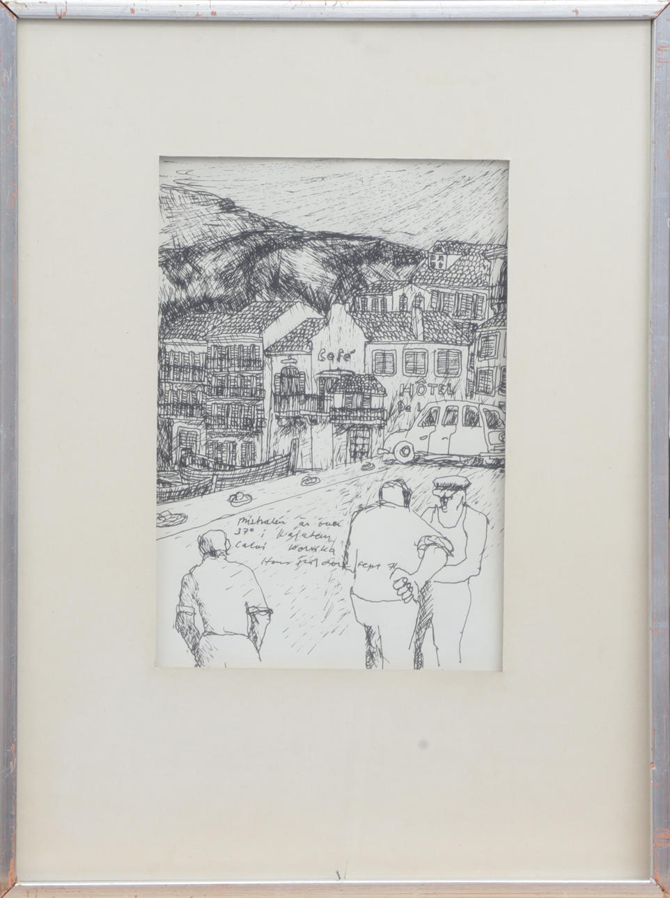 OIDENTIFIERAD KONSTNÄR. TECKNING, tusch, signerad, 1971.