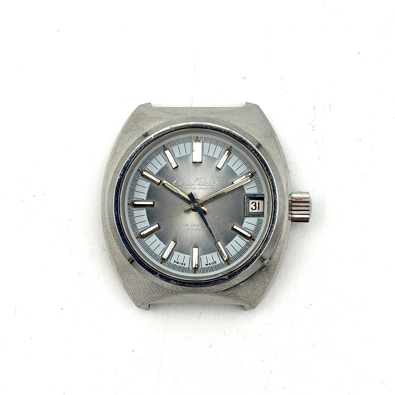 CRISTAL WATCH, armbandsur, 1970-tal, automatic, stål.