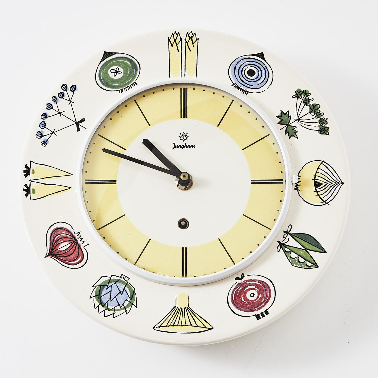 JUNGHANS, wall clock, decoration after Marianne Westman's "Picknick", earthenware.