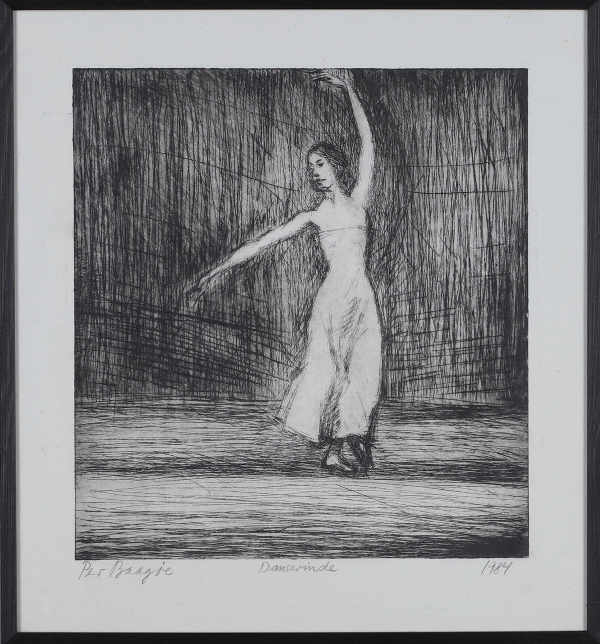 PER BAAGØE. "Danserinde", etching, signed and dated 1981.