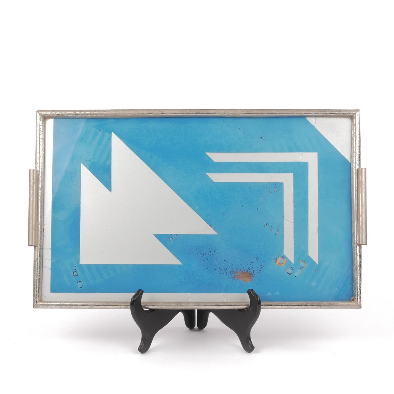 SERVERINGSBRICKA, geometriskt mönstrad, trä, 1930/40-tal.