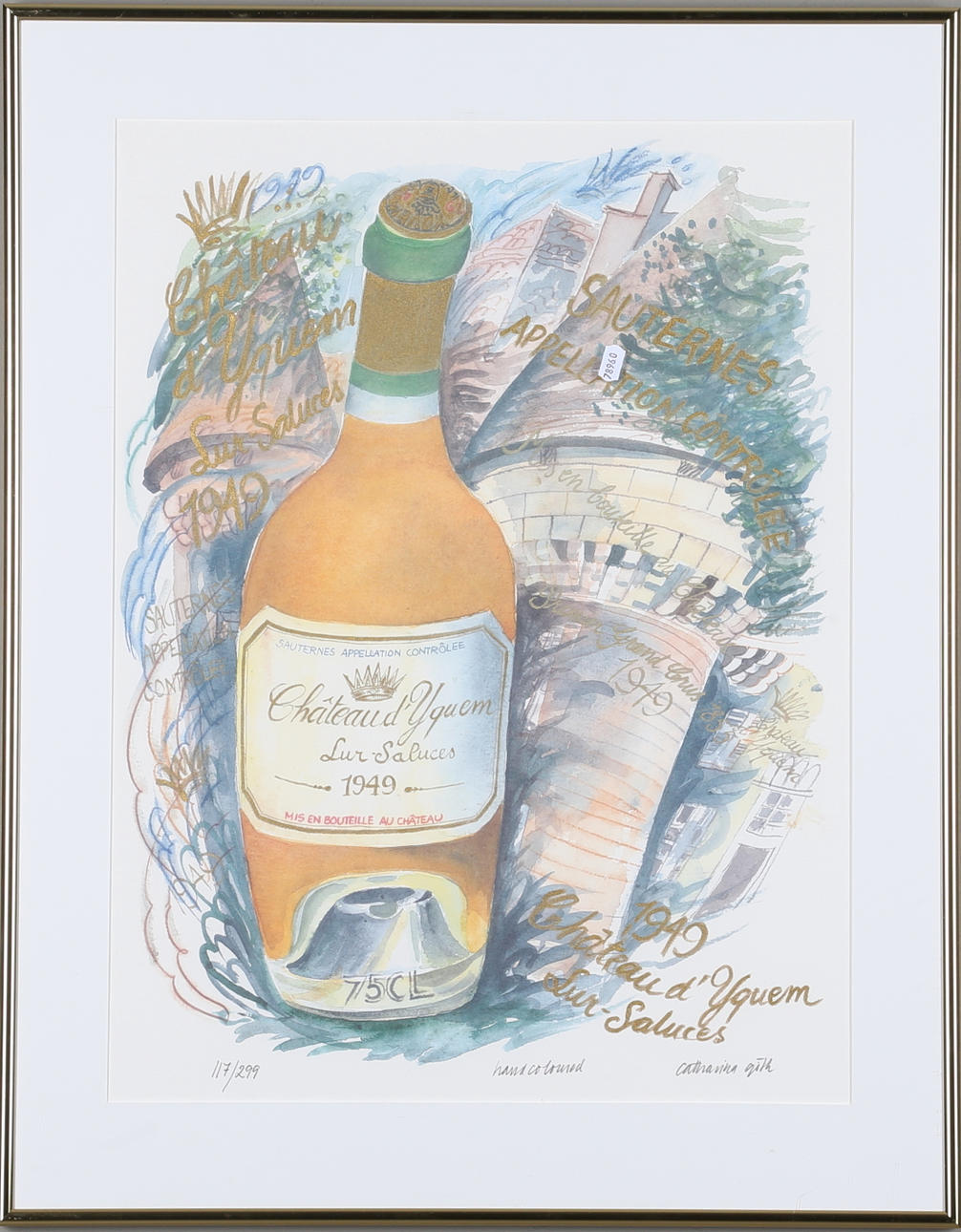CATHARINA GÖTH. Chäteau d'Yquem, serigrafi, signerad samt numrerad.