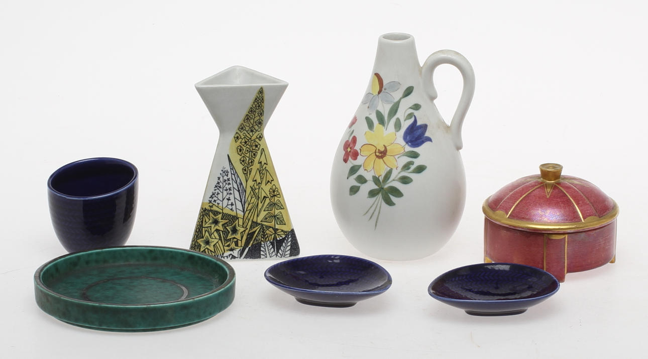 PARTI KERAMIK, 6 delar, Rörstrand och Gustavsberg, 1900-tal.