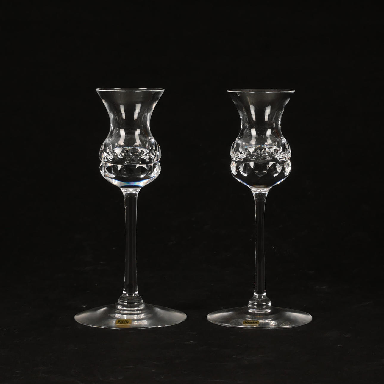 GÖRAN WÄRFF. Candlesticks, a pair, crystal, Kosta.