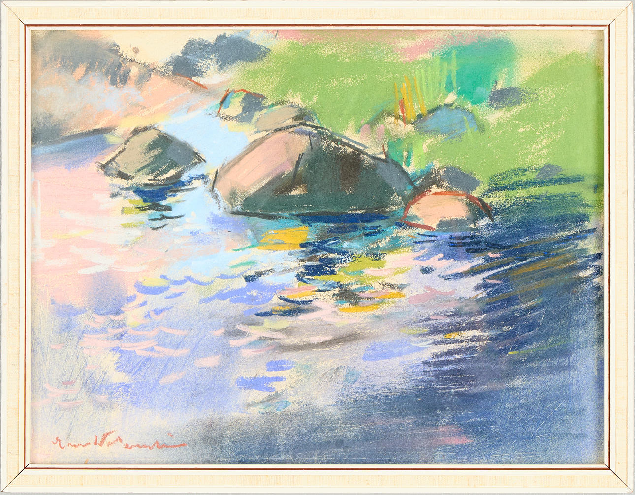 ERNST WETZENSTEIN (1890-1982). Stream motif.