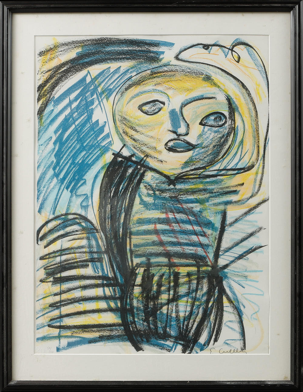 ERLAND CULLBERG. Figure composition. Colour lithograph, signed and numbered 50/110.