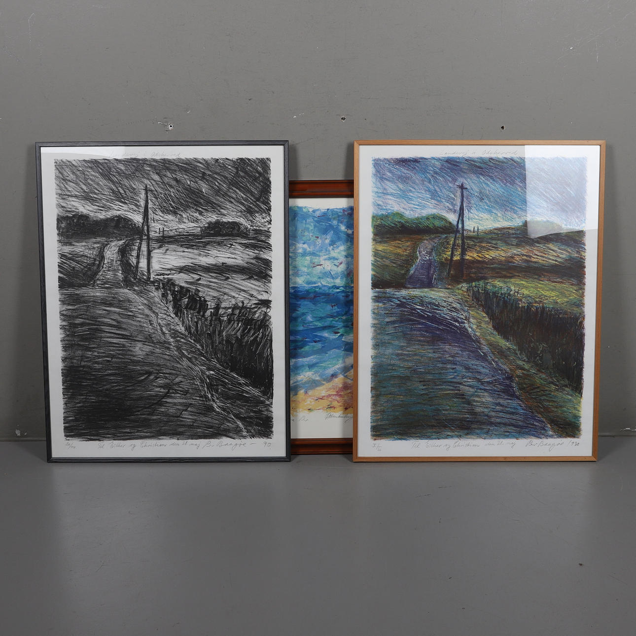 PER BAAGØE. colour lithographs, 3 pcs, signed and dated.
