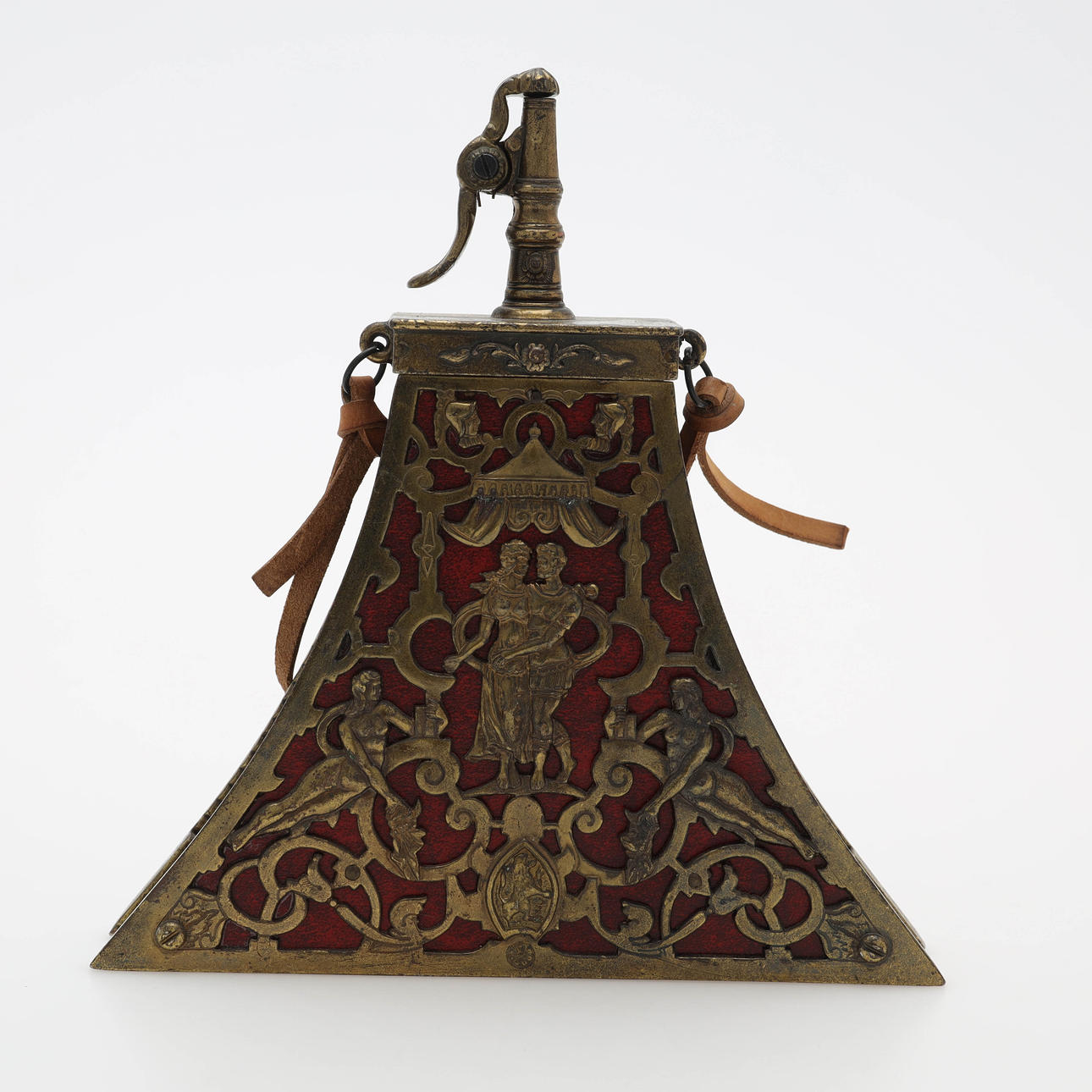 KRUTHORN, bronserad metall/trä, 1900-tal.