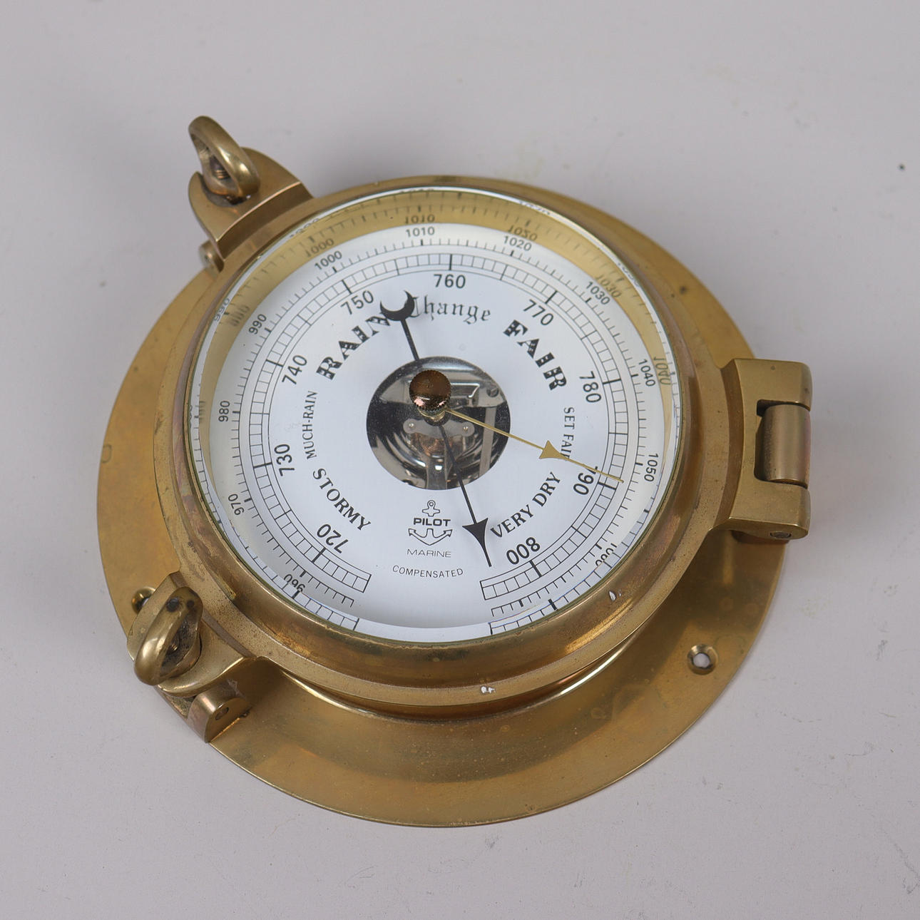 SKEPPSBAROMETER, Pilot Marine, mässing och glas.