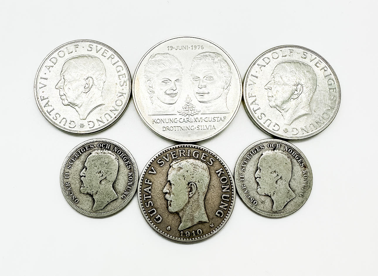 MYNT, 6 st, Silver 80-92,5%.